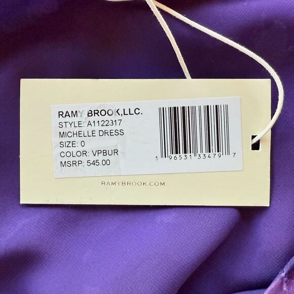 NWT Ramy Brook Michelle Silk Blend One Shoulder Dress in Vibrant Purple Size 0 - Picture 9 of 14